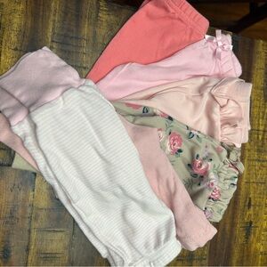 Floral and Pink baby girl pant Set 6 pairs